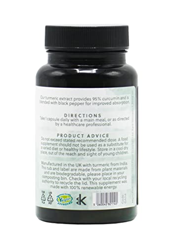 Turmeric & Curcumin Capsules | 95% Curcuminoids | Black Pepper to Improve Absorption | 60 Vegan Capsules | G&G Vitamins
