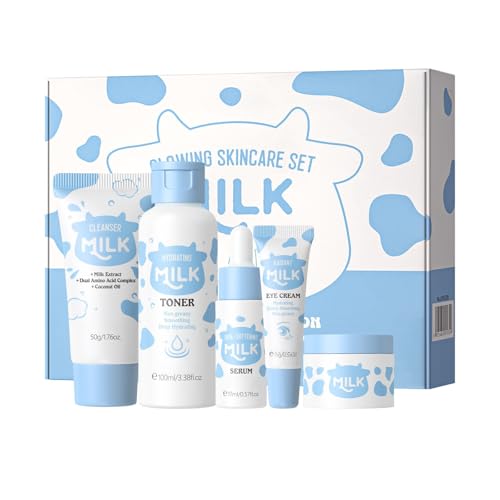 Trendyfave 5PCS Milk Skincare Set – Skincare Set for Glowing Skin