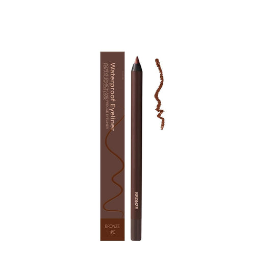 KoolShiro Persona Eyeliner Pencil Waterproof, 24 Hr Waterproof Eyeliner Duo Sharpenable Eye Pencil, No Smudging, Fading, Smooth And Easy To Color (Bronze)