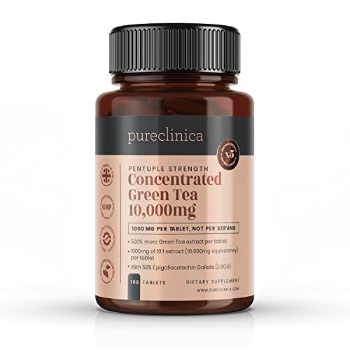 Pureclinica Concentrated Green Tea 10,000mg x 180 Tablets - 6 Months Supply