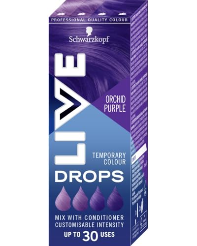 Schwarzkopf LIVE Drops Orchid Purple,Temporary Color, Pack of 1, Up to 30 Uses, 30 ml