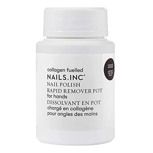 Nails Inc Nails.INC Rapid Nail Polish Remover Pot, Formulated with Collagen to Promote Nail Strength and Growth, Coconut Scented, Acetone Free, Cruelty Free, Vegan, 50ml