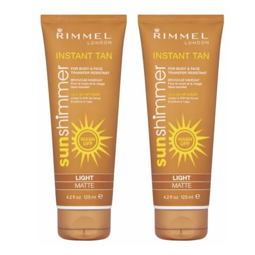 2 x Rimmel London Instant Tan Sun Shimmer Instant Tan - Light Matte 125ml