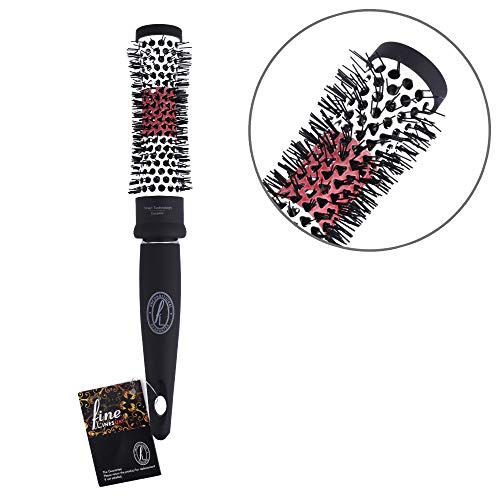 Fine Lines Ceramic Hairbrushes by Finelines - Eliminates Frizz and Flyaway Hairs - Protects Hair from Heat using our Thermochromic Technology (Small Round Brush)