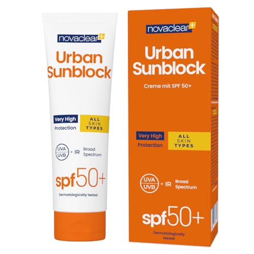 Novaclear Cream with 50+ SPF for Face and Body, Cream Against UVA, UVB, IR Rays 125 ml, Very High Sun Protection, Dermatologically Tested, No Fragrance Composition, SPF Creme by Equalan Pharma.