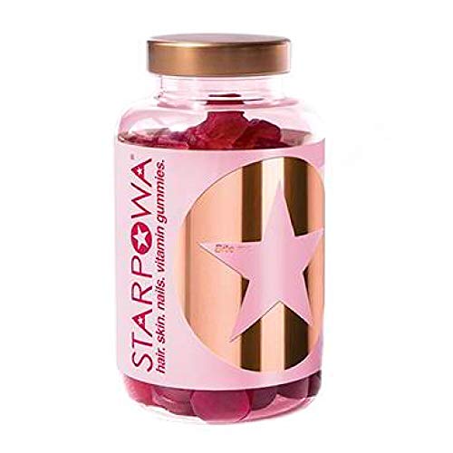 STARPOWA Starpowa Hair Skin and Nails Vitamins - Vitamin Gummies for Growth, Strength & Radiance - Packed with Biotin, Zinc, Vitamins A, C, D, E, B12 & Aloe Vera - Plant-Based, Gluten-Free - Berry, 60 Chews