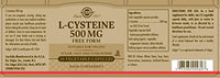 Solgar L-Cysteine 500 mg Vegetable Capsules - Pack of 30 - Metabolism Support - Amino Acid Supplement for Skin, Hair and Nails - Vegan, Gluten Free and Kosher