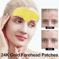 Collagen Forehead Wrinkle Patches 24k Gold Forehead pad Smoothing Anti-Aging Moisturizing Mask For Dry Skin Roughness(4PCS)