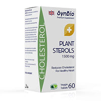 SynBio Premium+ - Plant Sterols | 60 Tablets | Vegetarian | Maintain & Lower Cholesterol Levels | Proven Supplement to Lower Cholesterol Levels | Supports Heart Wellbeing | Made in The UK