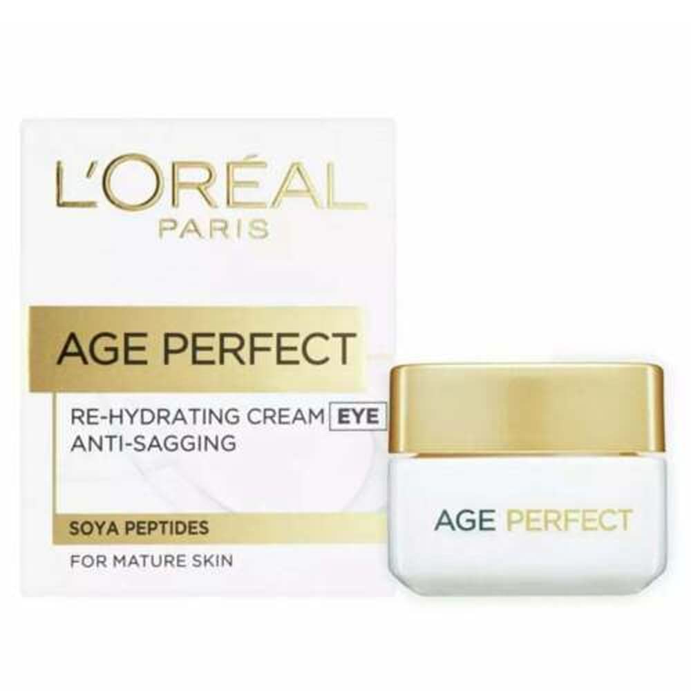 L'Oreal Paris Age Perfect Moisturizing and Nourishing Eye Cream for Mature Skin, Re-Hydrating Eye Cream with Soya Peptides 15 ml