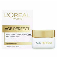 L'Oreal Paris Age Perfect Moisturizing and Nourishing Eye Cream for Mature Skin, Re-Hydrating Eye Cream with Soya Peptides 15 ml