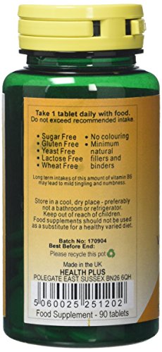 Health Plus Super B6 + Zinc Vitamin B Supplement - 90 Tablets