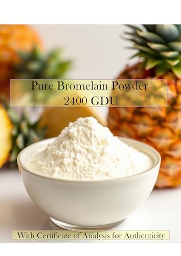 Generic Pure Bromelain Powder 2400 GDU, Pineapple Enzyme Supplement with Certificate of Analysis, Natural Digestive Aid