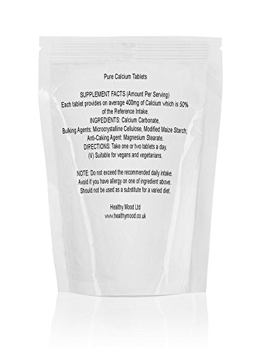 Healthy Mood Calcium Carbonate 400mg Mineral Vitamin Food Supplement 180 Tablets Pills Healthy Bones and Teeth
