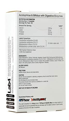 Proven Probiotics Acidopholus and Bifidus with Digestive Enzymes Capsules, 30-Count