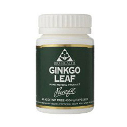 Bio-health Bio-Health Ginkgo Leaf 450mg Pure Herbal Food Supplement, Supports Blood Circulation, Mental Performance and Boosts Energy Suitable for Vegetarians and Vegans, Additive Free, 60 Capsules