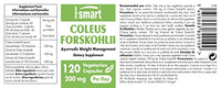 SUPERSMART Supersmart - Coleus Forskohlii 200 mg Per Serving - Natural Supplement Help Control Appetite & Reduce Intraocular Pressure | Non-GMO & Gluten Free - 120 Vegetarian Capsules
