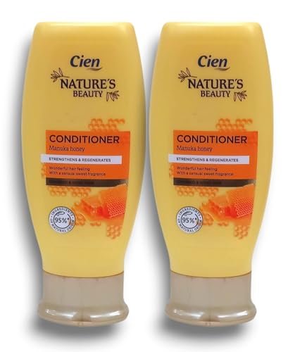 2x Cíēn - Lidl | Nature's Beauty Vegan Hair Conditioner - Manuka Honey | Strengthens & Regenerates Hair l | For Damaged & Weak Hair | 95% Natural Origin | 250mL