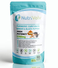 Turmeric Curcumin, Ginger & Black Pepper 1700mg - 90 Capsules - High Strength