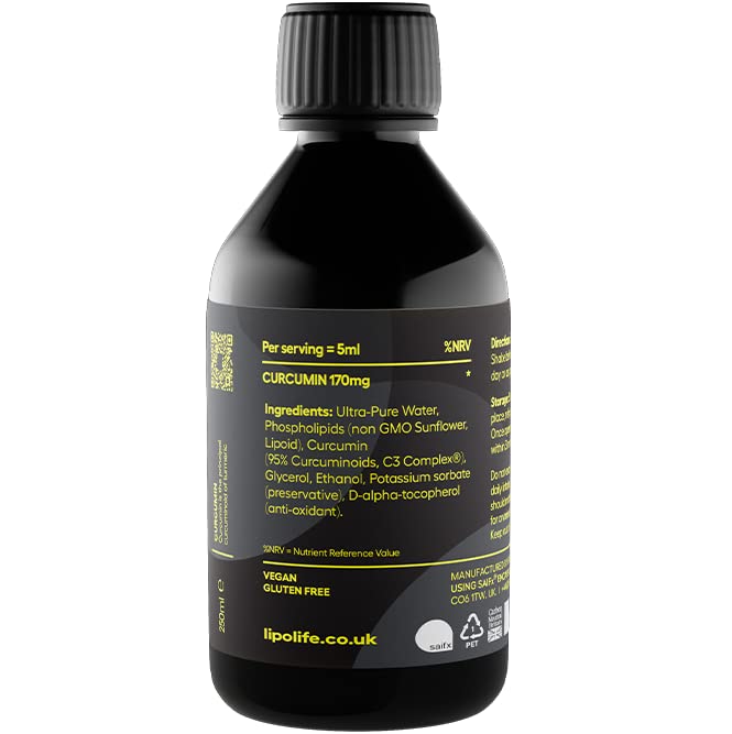 LLT1 liposomal Curcumin C3 Complex (95% curcuminoids) 240ml - lipolife - Advanced Nutrient delivery
