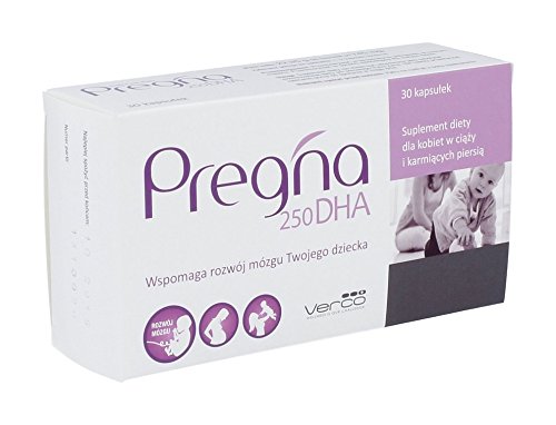 PREGNA 250 DHA - 30 Capsules - is a Modern Dietary Supplement for Pregnant Women and Breastfeeding Mothers. It is a Source of Valuable Omega-3 DHA - Essential Component of Baby's Brain Cells.