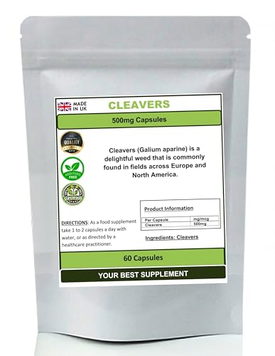 Your Best Supplement Cleavers Capsules 100% Natural Pure no additives (Galium aparine) (60)