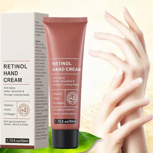PLVNNZ Retinol Anti-Aging Hand Cream,With Intense Moisture – Firming & Repairing Lotion for Dry,Retinol Humectant,Care and Protection of Skin, Nails and Cuticle