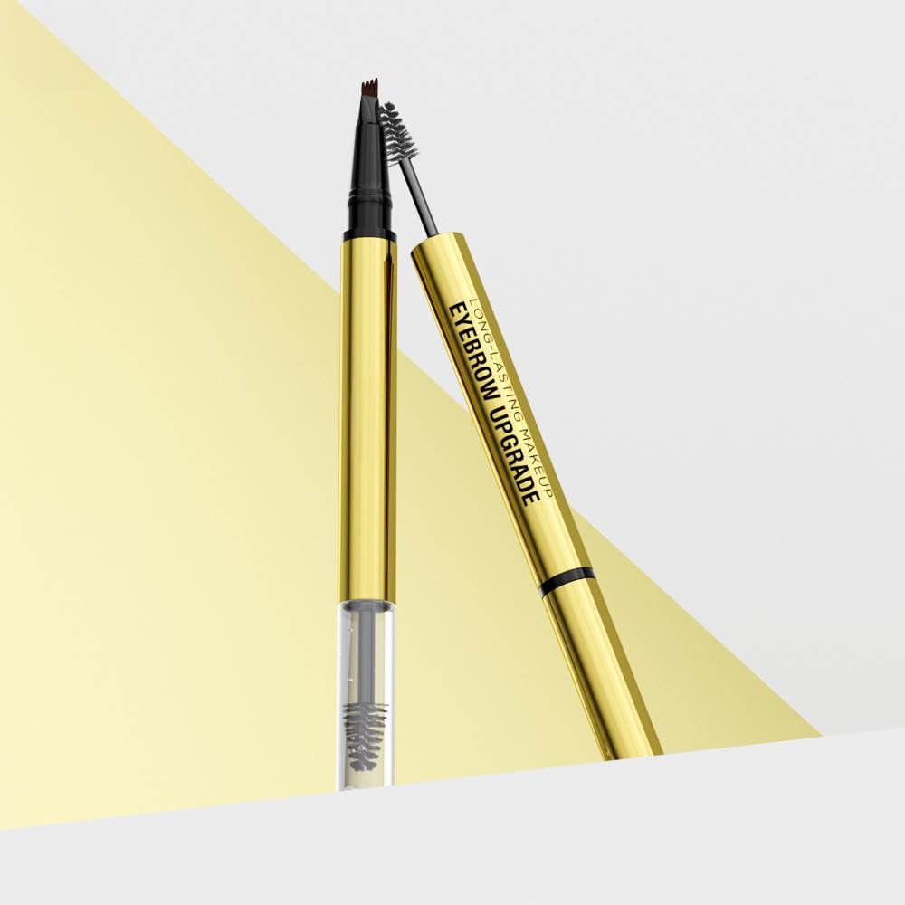 Generic Eyebrow Pen 2-in-1 Dual-Ended with Eyebrow Gel and Brow Brush, 4 Fork Tip for Natural Hair-Like Brows, Waterproof Long Lasting Defined Eyebrows (02# Dark Brown)