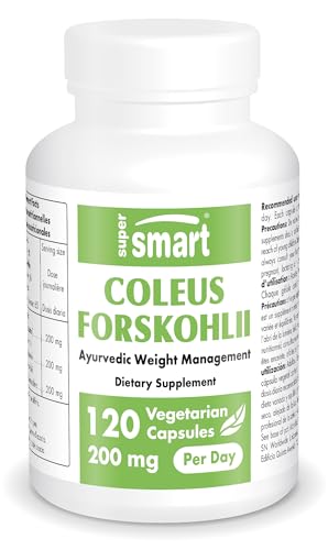 SUPERSMART Supersmart - Coleus Forskohlii 200 mg Per Serving - Natural Supplement Help Control Appetite & Reduce Intraocular Pressure | Non-GMO & Gluten Free - 120 Vegetarian Capsules