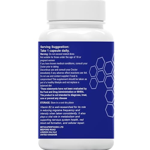 Liposomal Vitamin B2 Riboflavin | 400mg Migraine Support 180 Capsules | 6 Months Supply | Vegan, High Strength Riboflavin Supplement | Liposomal Delivery for Maximum Absorption | Non-GMO | UK Company