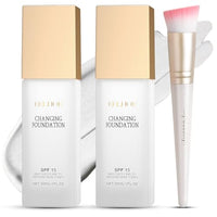 Shefave Colour Changing Mature Skin Foundation, Colour Changing Foundation - One Step Concealer Spf 15 Foundation For Mature Skin, Long Wear Makeup Foundation For Aging Skin (2 Pc)