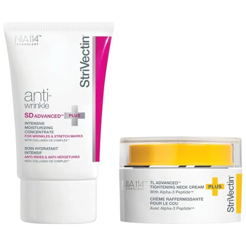 StriVectin - The Gamechangers | SD Advanced Plus Intensive Moisturising Concentrate 47mL + TL Advanced Tightening Neck Cream Plus 30mL | For Face, Neck & Decollete