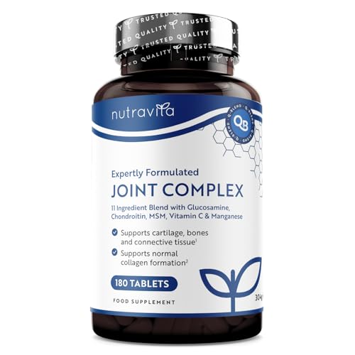 Joint Complex - 180 Tablets - Enhanced with Glucosamine, Chondroitin, MSM, Vitamin C and Mangaese - Nutravita