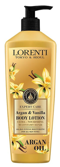 Lorenti Body Cream Lotion | Argan Oil & Vanilla Body Lotion | Ultra Nourishing Multi Vitamin Repair 400ml