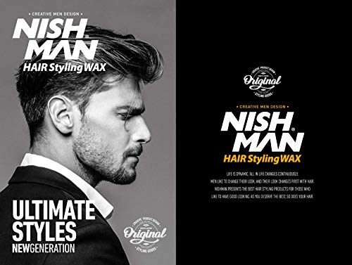 nishman NISHMAN Hair Styling Wax, Spider Wax Blackwidow S1, 150 ml | Natural Shine | Ultra High Strong Hold | Edge Control | Hair Clay Wax | Wax Stick Hair | Men's Hair Gel | Hair Gel for Men (Blackwidow S1)