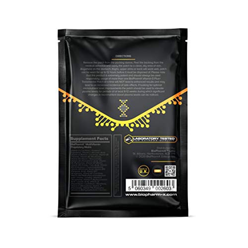Biopharm-X Vitamin D 4000iu Patch Plus+ (30 Day Supply) High Strength & Maximum Bioavailability Vitamin D3 - Significantly More Effective Than Vitamin D Tablets!