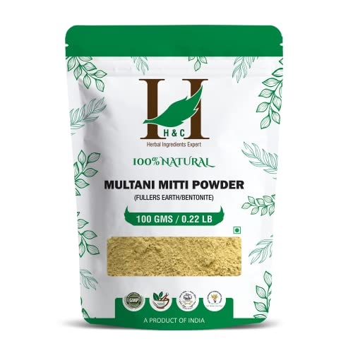 H&C HERBAL INGREDIENTS EXPERT H&C Fuller'S Earth Clay/Multani Mitti/Bentonite Clay- 100Gms | For Skin and Face Packs
