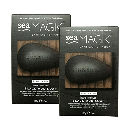 (2 Pack) - Dead Sea Spa Magik - Black Mud Soap | 100g | 2 PACK BUNDLE