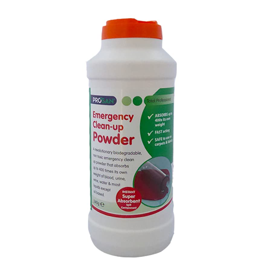 Hygiene4less Clean Up Super Absorbent Powder Absorbs All Kinds of Non-Oil Based Liquid Spillages x 6