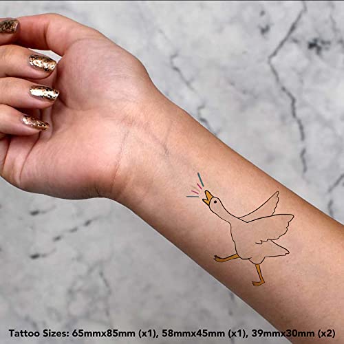 Azeeda 4 x 'Trans Pride Goose' Temporary Tattoos - Water Resistant, Skin-Safe, Non-Toxic Transfers, Mixed Sizes (TO00051443)
