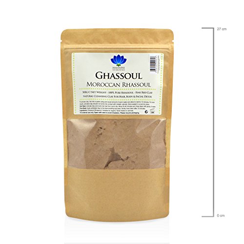 Innovative Naturopathics Rhassoul Clay - Detox, Hair & Face Mask for Deep Pore Cleansing - 500g - Ultra Pure Moroccan Ghassoul Lava Clay Powder