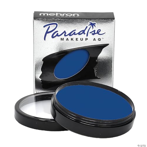 Mehron Makeup Paradise Makeup AQ Face and Body Paint Pro Size | Perfect for, Special FX, Cosplay, and Halloween | Water Activated Face Paint & Body Paint 1.4 oz (40 g) (Dark Blue)