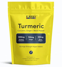 formula max5 nutrition Turmeric Tablets 2400mg (per Serving) with Black Pepper & Ginger | 120 High Strength Curcumin Supplements | Vegan and Gluten Free | UK Made