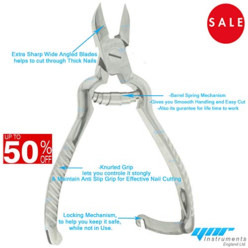YNR Professional Toe Nail Cutters Clippers Nippers Chiropody Podiatry Heavy Duty - For Very Thick Nails ***PROMOTIONAL PRICE***