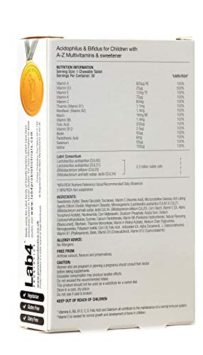 Proven Probiotics Lactobacillus and Bifidus with A-Z Multivitamins Child Tablets - Pack of 30