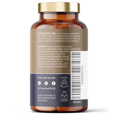 Time Health Lions Mane NGF - High Strength - Vegan - No Fillers, Binders or Flow Agents - Pullulan Capsules - 120 Capsules