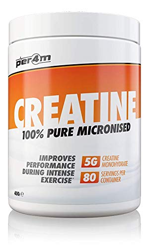Per4m Creatine Powder | 80 Servings of 100% Pure Micronised Creatine Monohydrate | Unflavoured 400g