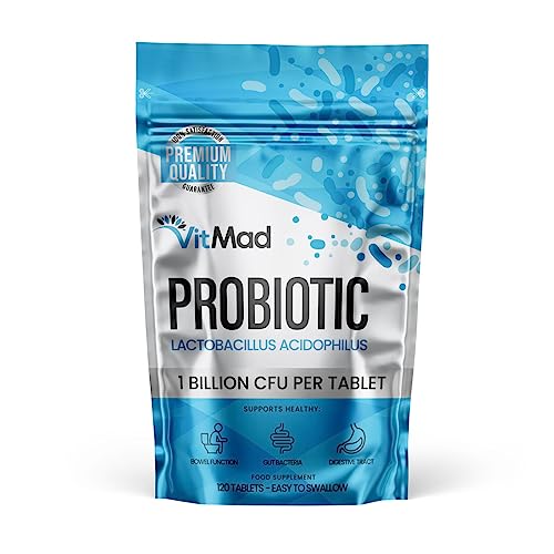 Acidophilus Lactobacillus Probiotic for Digestive & Gut Health, 1 Billion CFU per Tablet - 120 Vegan Tablets