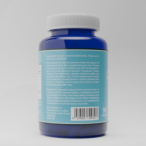 Daily wonders Magnesium 3-in-1 Complex – 1800mg of Glycinate, Citrate & Malate – 384mg Elemental Magnesium – Highly Bioavailable Formula – 90 Vegan Capsules for Muscle Health, Energy & Stress Relief