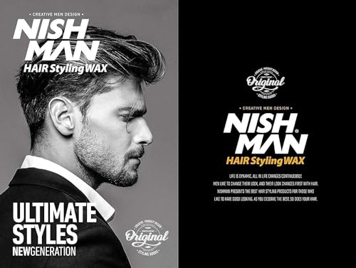 nishman Nishman Hair Styling Wax for Men, B3 Flaming, Red150 ml | Edge Control | Ultra High Strong Hold | Hair Clay Aqua Wax (3 Pack)